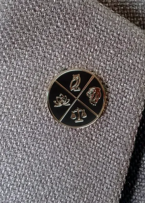Stoicism Philosophy Lapel Pin Badge - Silver