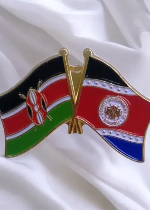 Kenya & Kiambu County Double Flags Lapel Pin