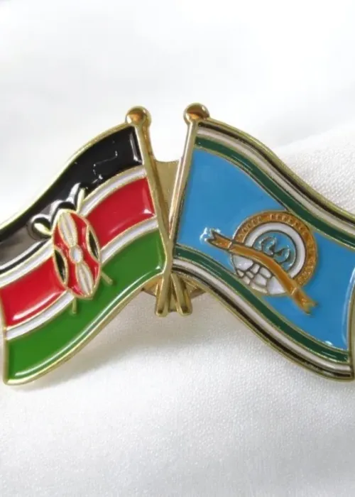 Kenya & Kisumu County Double Flags Lapel Pin