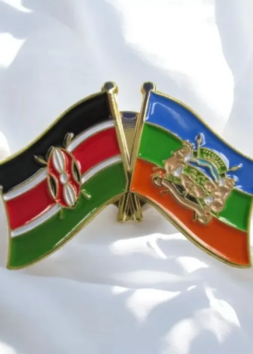 Kenya & Laikipia County Double Flags Lapel Pin