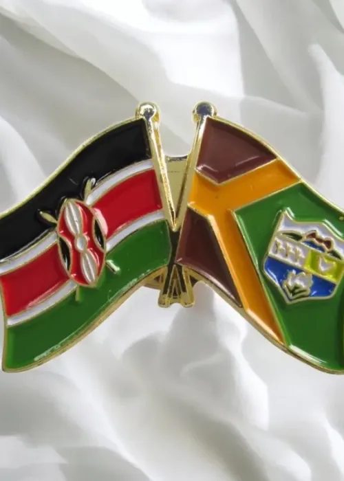 Kenya & Vihiga County Double Flags Lapel Pin
