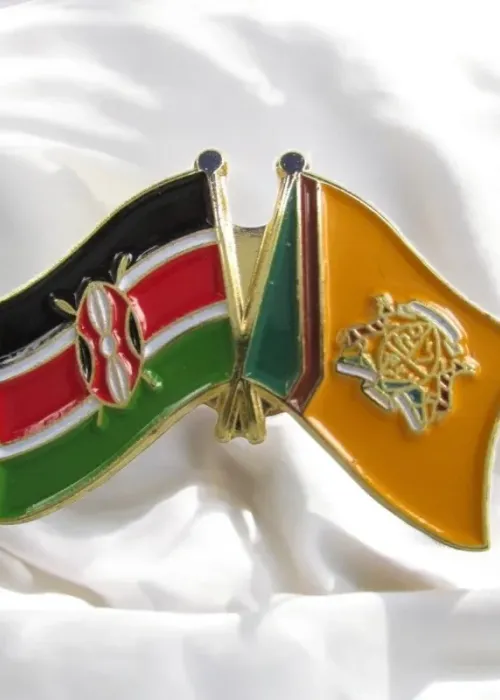 Kenya & Trans Nzoia County Double Flags Lapel Pin