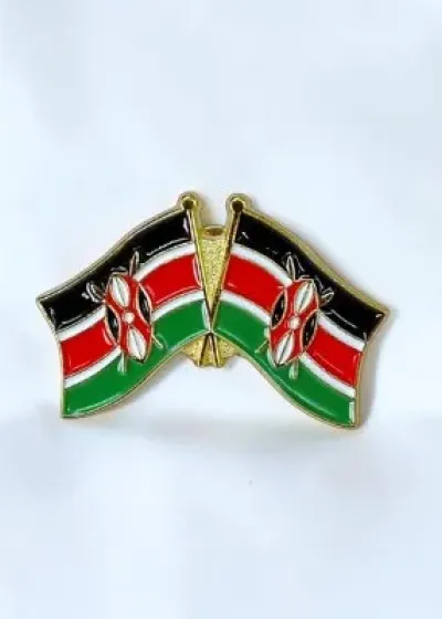 Kenya Double Flag Lapel Pin