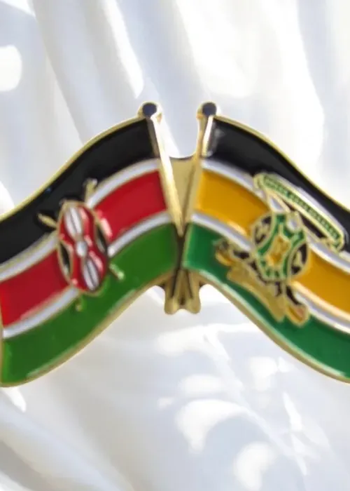 Kenya & Murang'a County Double Flags Lapel Pin