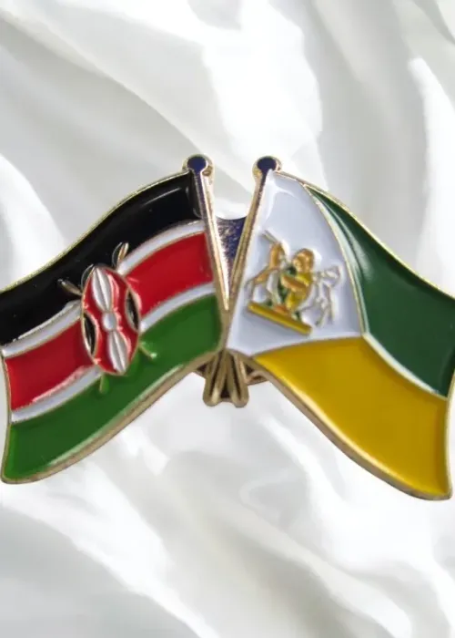 Kenya & Isiolo County Double Flags Lapel Pin