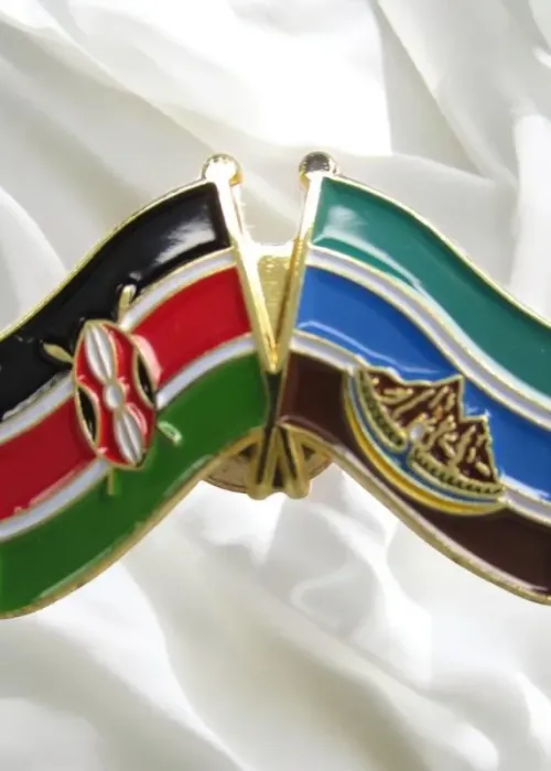 Kenya & Tharaka Nithi County Double Flags Lapel Pin