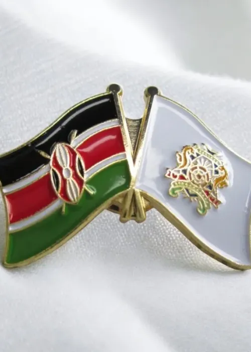 Kenya & Mombasa County Double Flags Lapel Pin