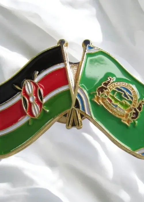 Kenya & Nyandarua County Double Flags Lapel Pin