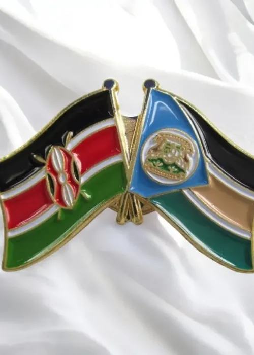 Kenya & Kitui County Double Flags Lapel Pin