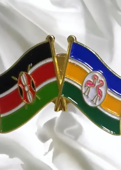 Kenya & Nakuru County Double Flags Lapel Pin