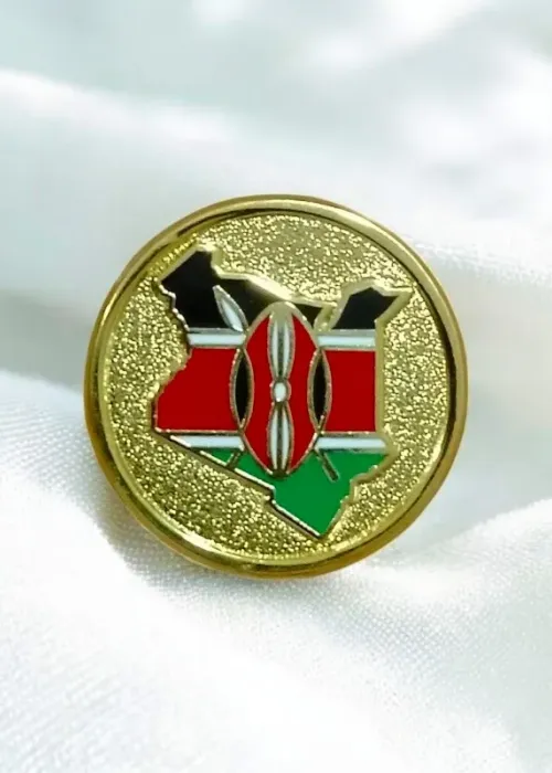 Kenya Map Circular Lapel Pin
