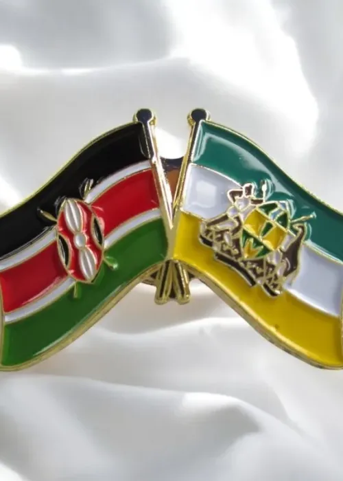 Kenya & Uasin Gichu County Double Flags Lapel Pin