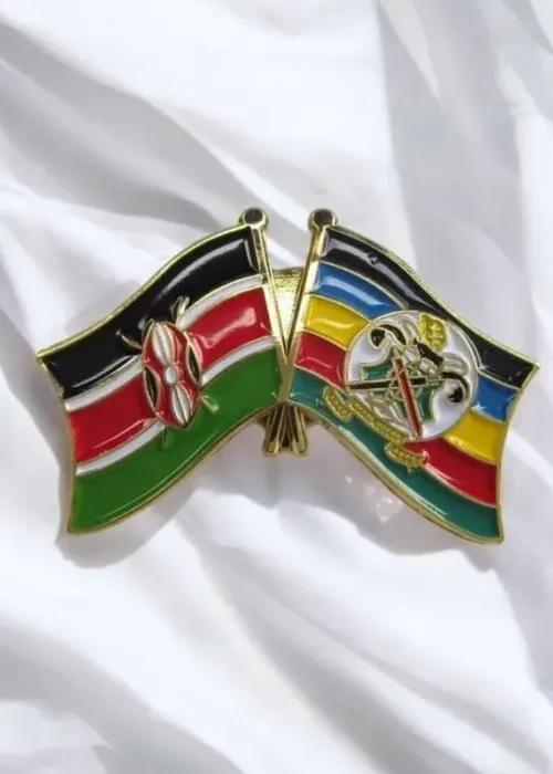 Kenya & Machakos County Double Flags Lapel Pin