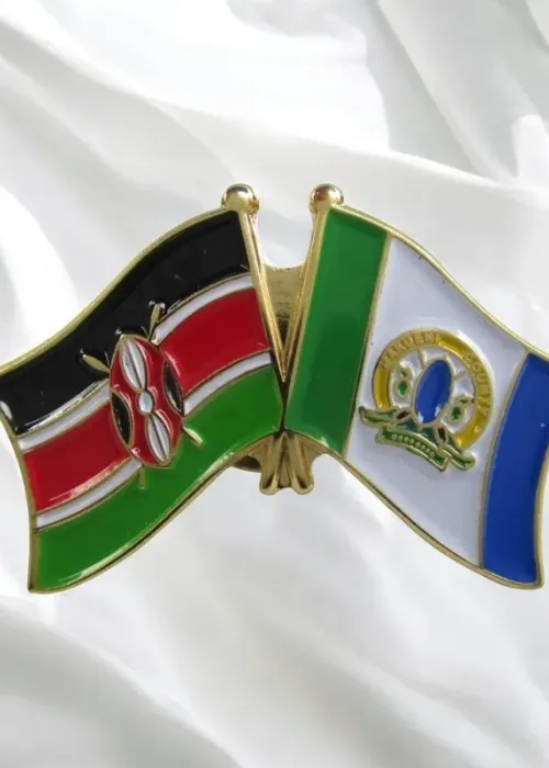 Kenya & Makueni County Double Flags Lapel Pin