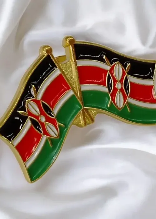 Kenya Double Flag Lapel Pin